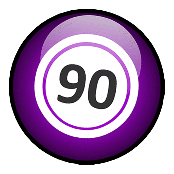Bingo ball with number 90